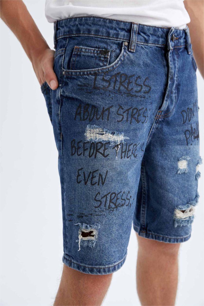 MAN Dark Blue Slim Fit Bermuda