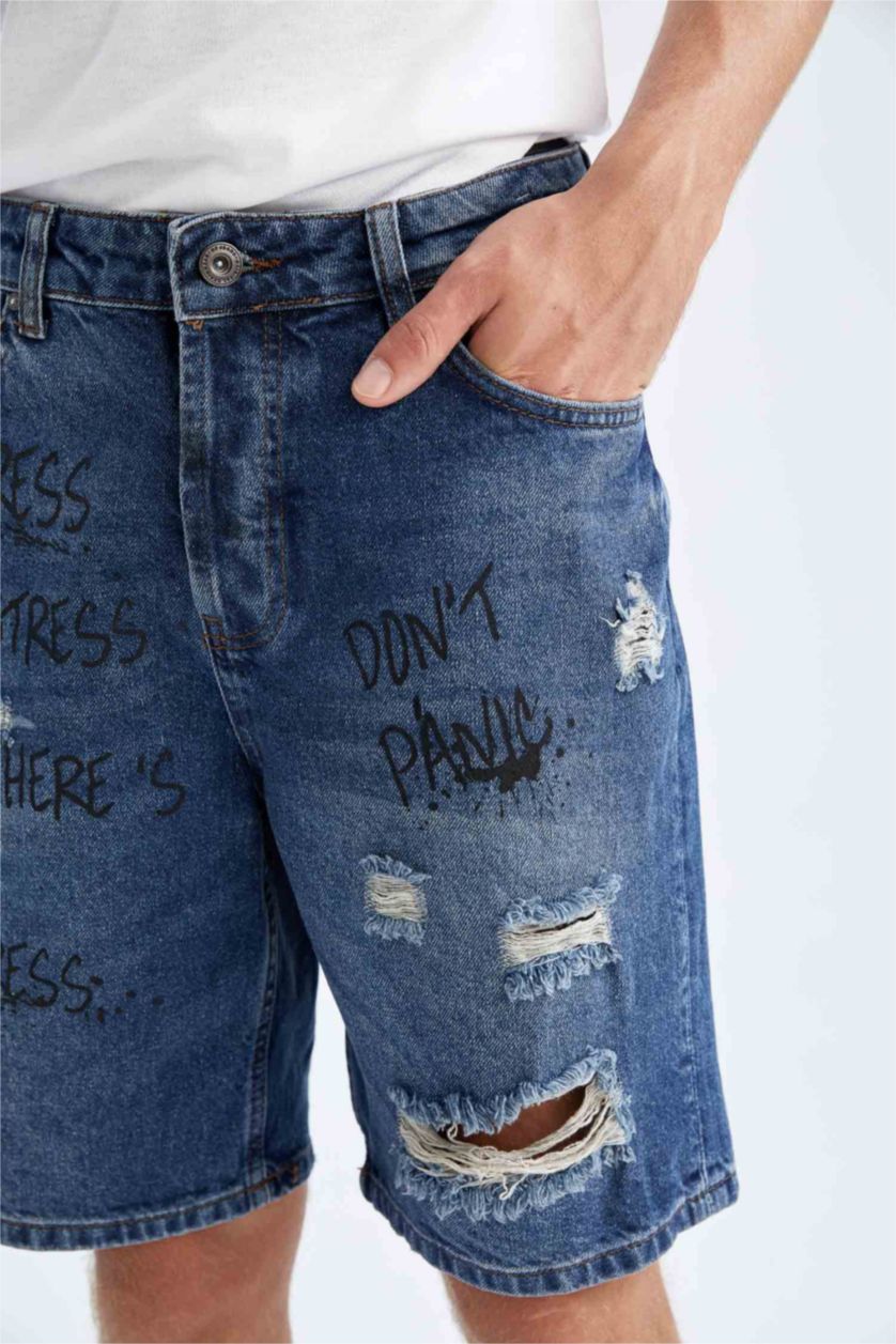 MAN Dark Blue Slim Fit Bermuda