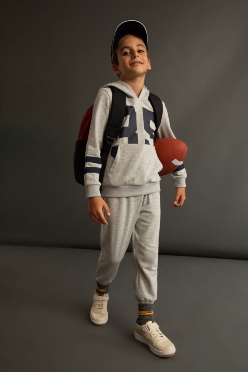 أولاد ميلانج رمادي فاتح طقم ولادي من قطعتين