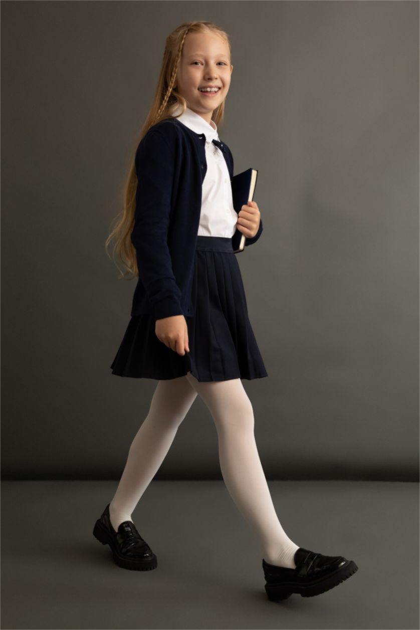 GIRLS & TEENS NAVY Girl's Back To School Pleated Skirt