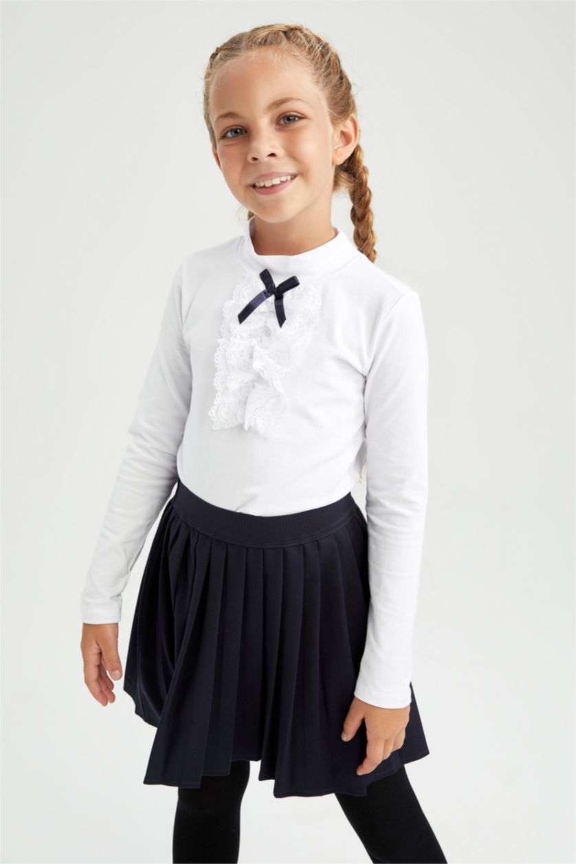 GIRLS & TEENS NAVY Girl's Back To School Pleated Skirt