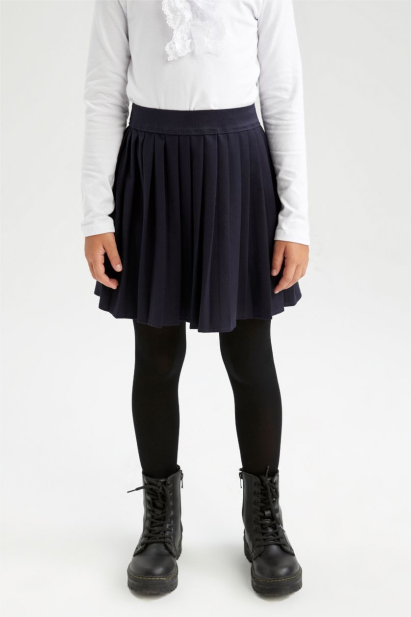 GIRLS & TEENS NAVY Girl's Back To School Pleated Skirt