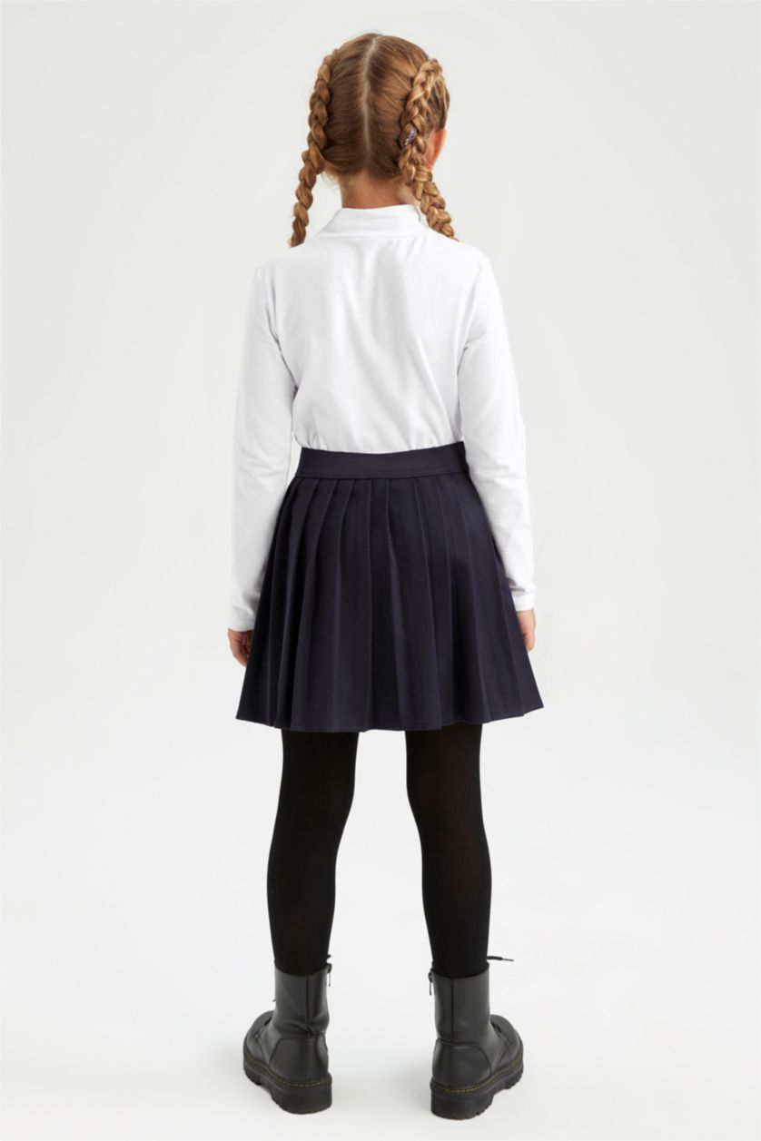 GIRLS & TEENS NAVY Girl's Back To School Pleated Skirt