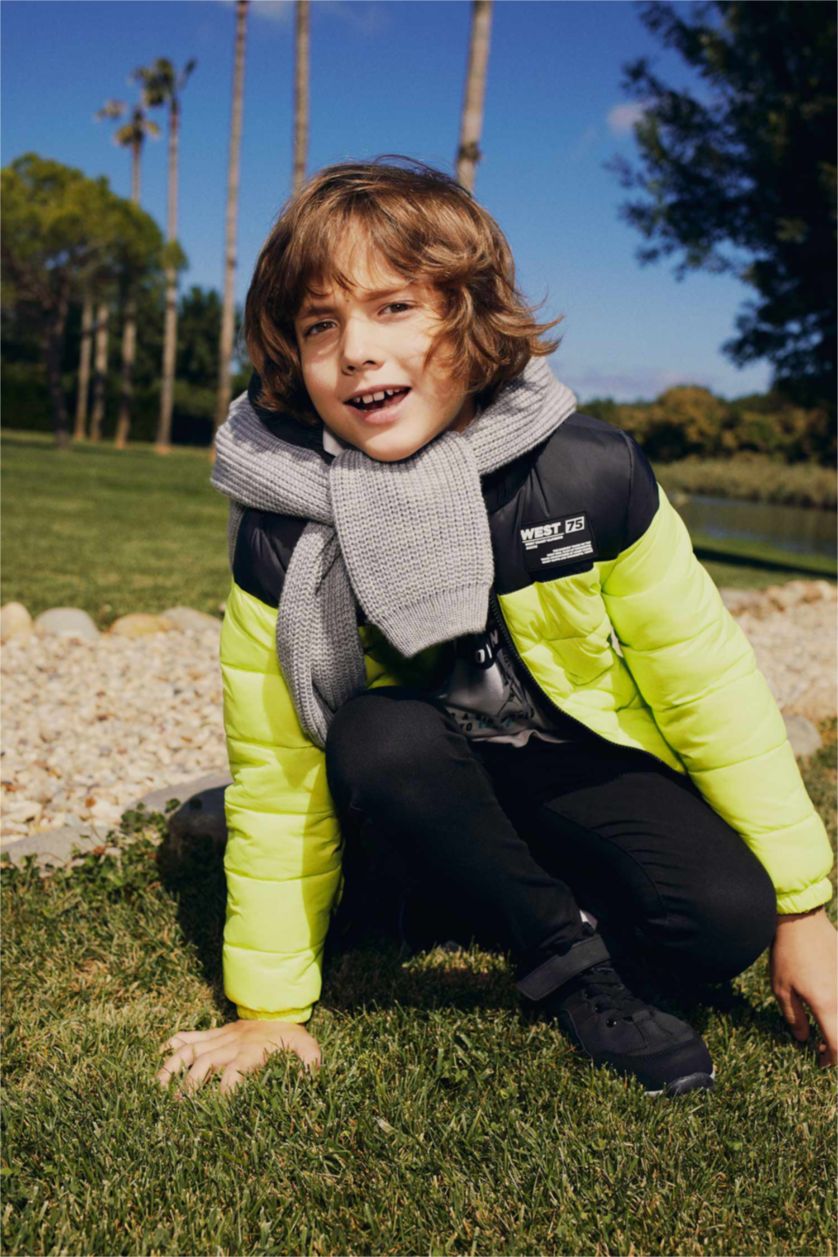 BOYS & TEENS Black Boy Waterproof Hooded Fleece Lined Puffer Jacket