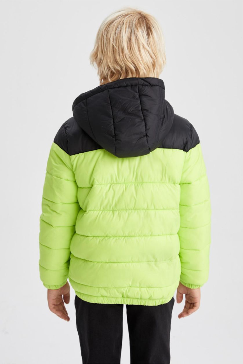 BOYS & TEENS Black Boy Waterproof Hooded Fleece Lined Puffer Jacket