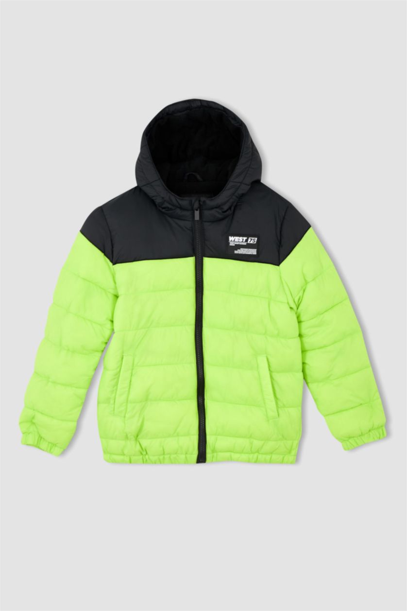 BOYS & TEENS Black Boy Waterproof Hooded Fleece Lined Puffer Jacket