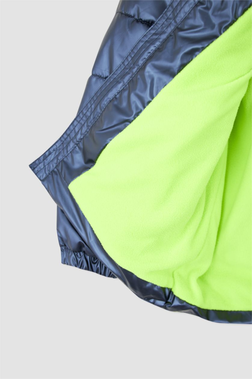 BOYS & TEENS NAVY Boy Waterproof Hooded Fleece Lined Puffer Jacket