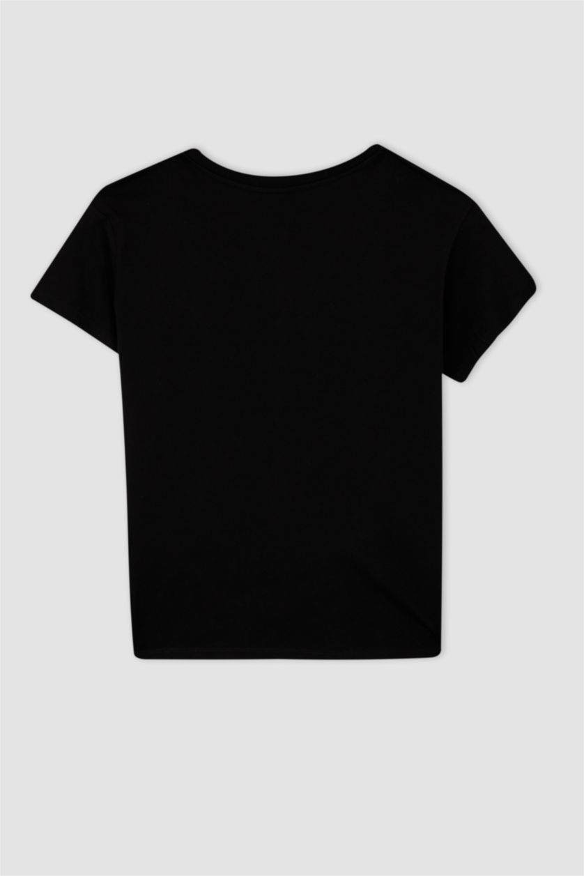 WOMAN Black Regular Fit Short Sleeve T-Shirt