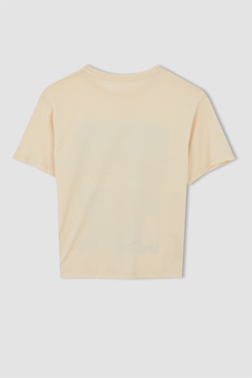 WOMAN Beige Loose Fit Short Sleeve T-Shirt