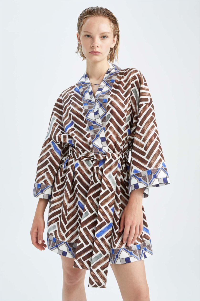 FEMME Marron Robe De Plage En Coton Coupe Classique De Fall In Love