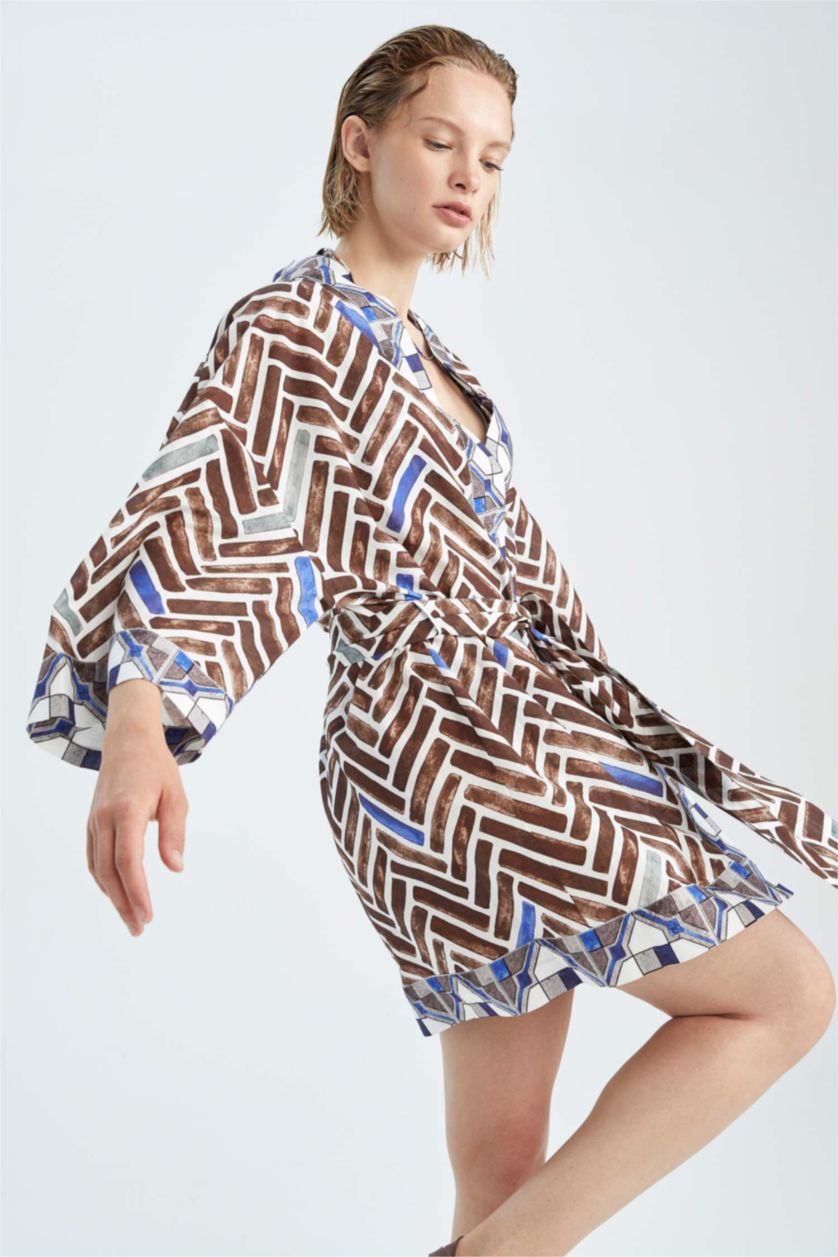 FEMME Marron Robe De Plage En Coton Coupe Classique De Fall In Love