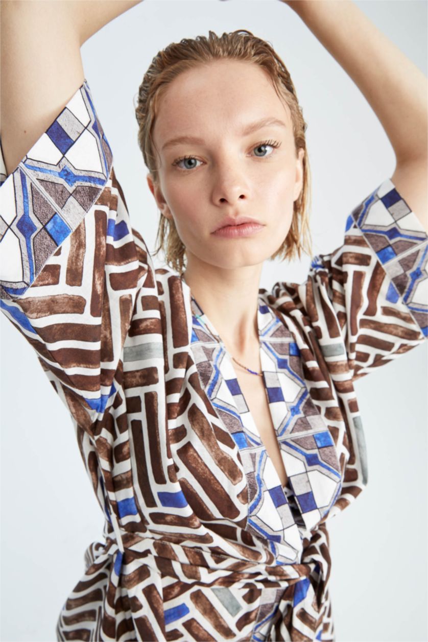 FEMME Marron Robe De Plage En Coton Coupe Classique De Fall In Love