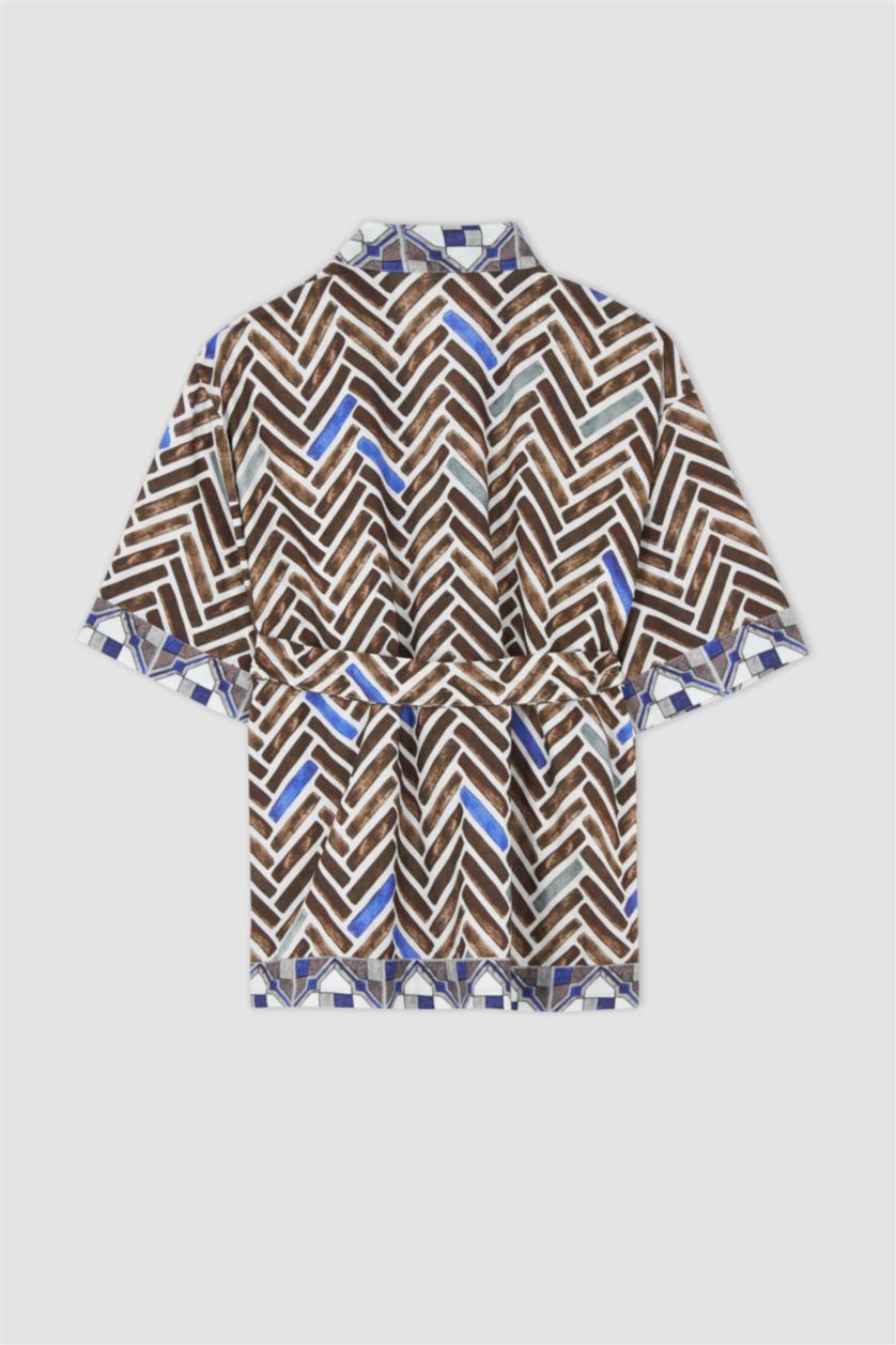 FEMME Marron Robe De Plage En Coton Coupe Classique De Fall In Love