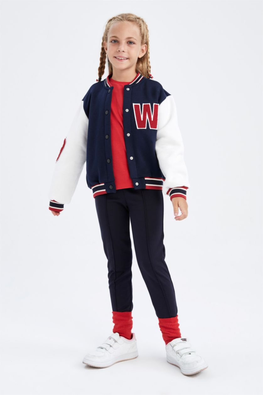 FILLES Marin Legging long basique bleu marine pour fille