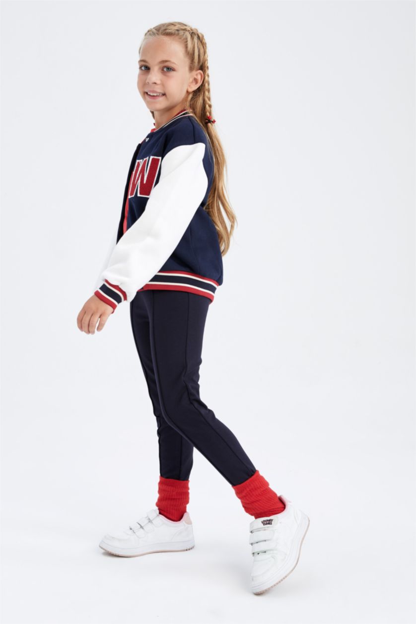 FILLES Marin Legging long basique bleu marine pour fille