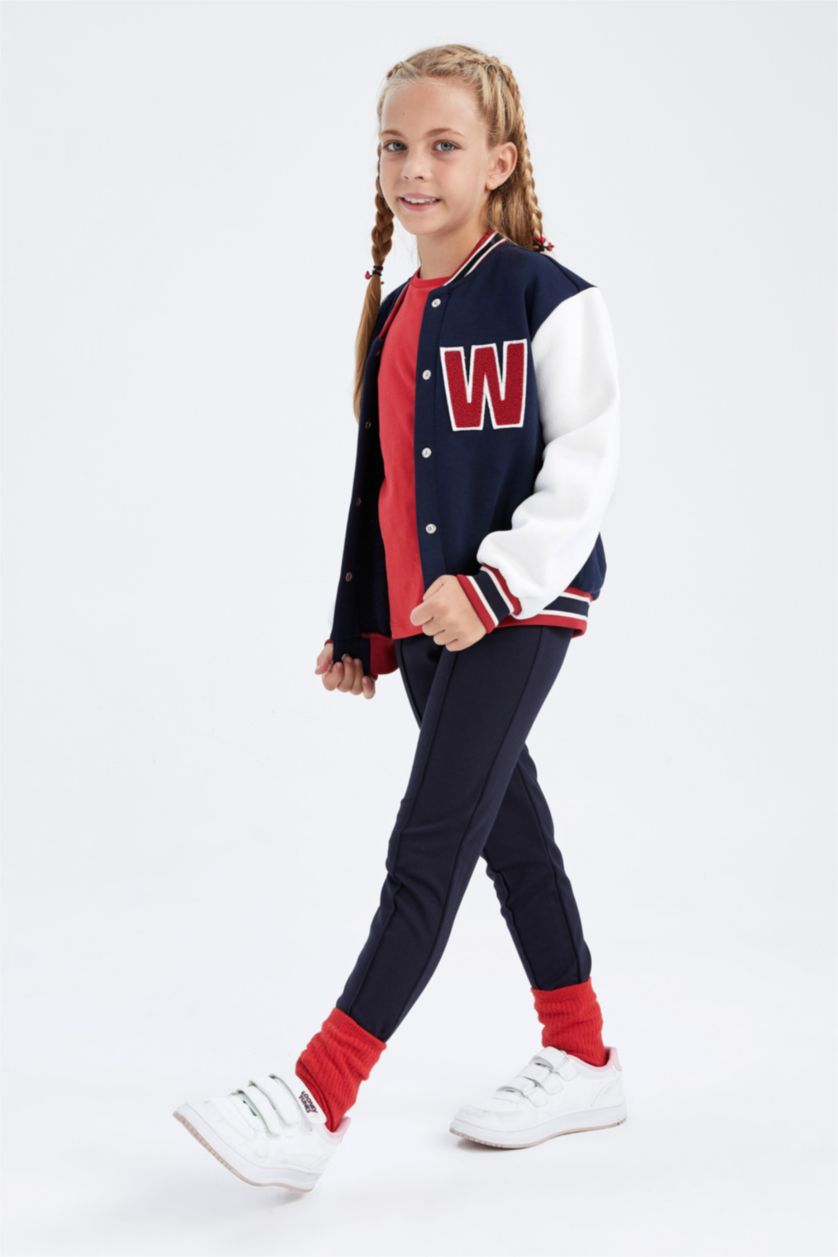 FILLES Marin Legging long basique bleu marine pour fille