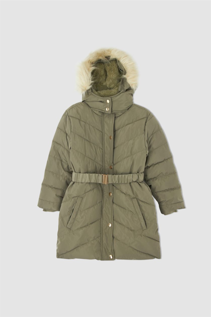 Дівчачий Світлий хакі Парка стандартного крою для дівчаток