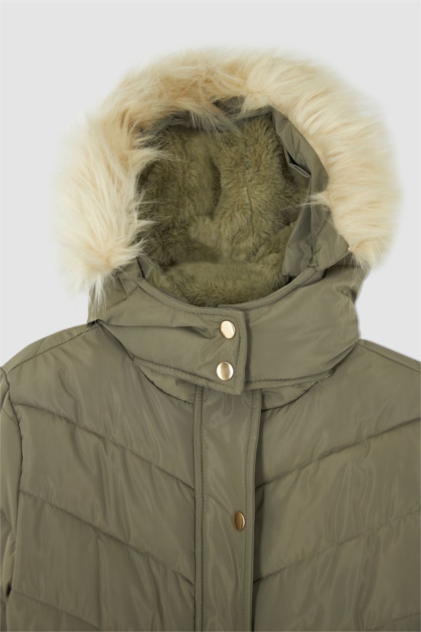 Дівчачий Світлий хакі Парка стандартного крою для дівчаток