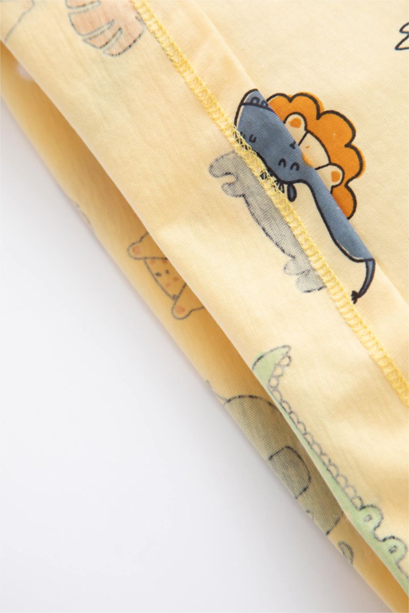 Baby Boy Light Yellow 2 piece Regular Fit Crew Neck Knitted Pyjamas