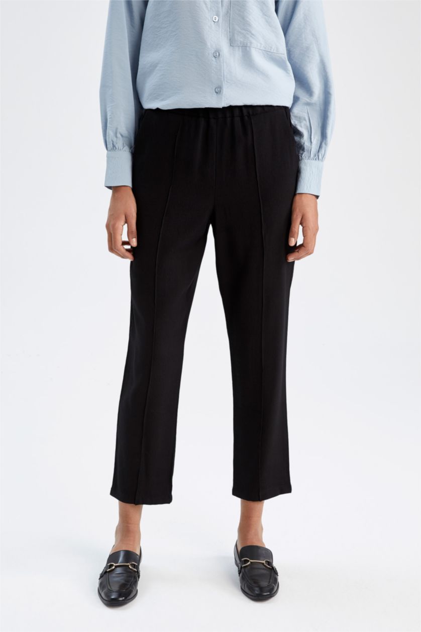 Kadın Siyah Relax Fıt Pantolon