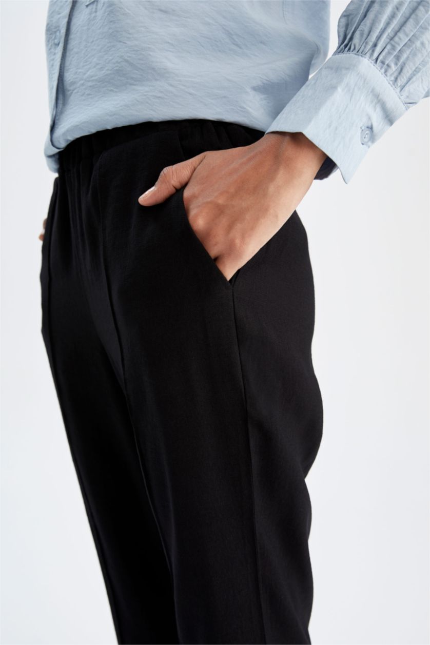 Kadın Siyah Relax Fıt Pantolon