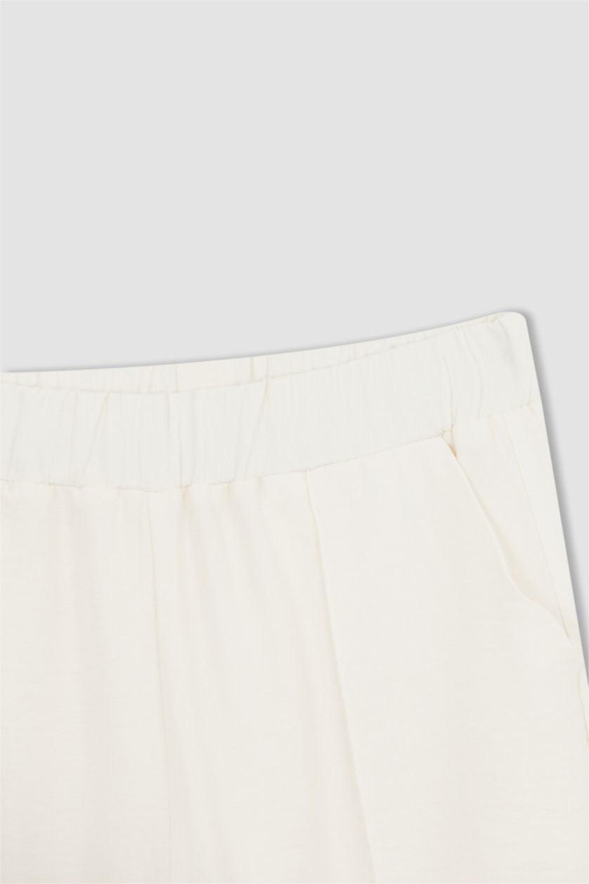 Kadın Ekru Relax Fıt Pantolon