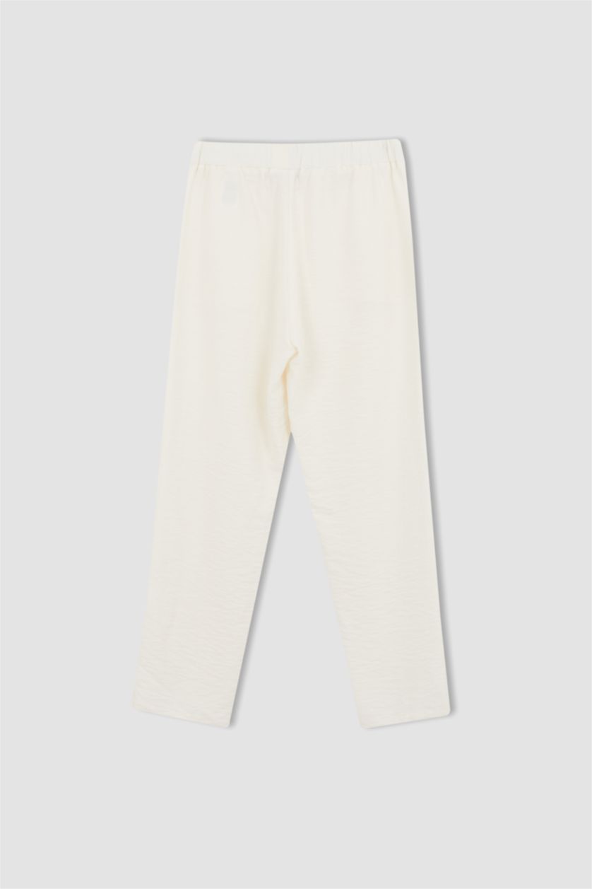 Kadın Ekru Relax Fıt Pantolon