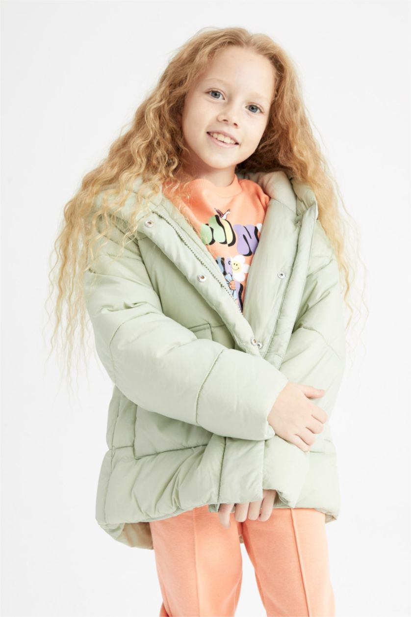 Девочки и подростки Аква Дутая куртка с капюшоном для девочек