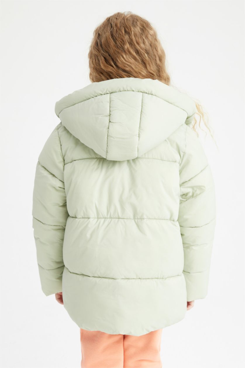 Девочки и подростки Аква Дутая куртка с капюшоном для девочек