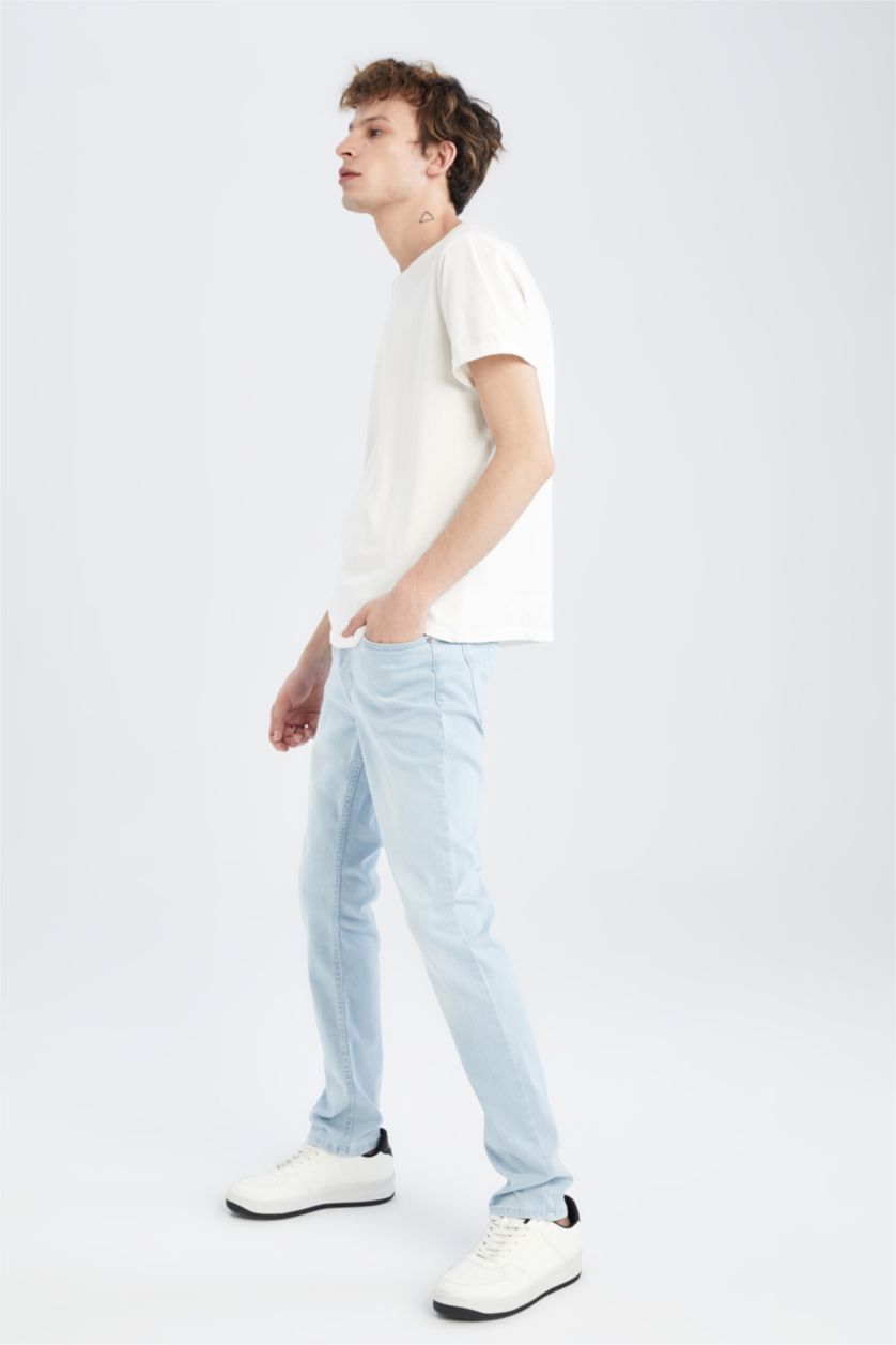 Man Ice Blue Carlo Skinny Fit Extra Slim Fit Normal Waist Jeans