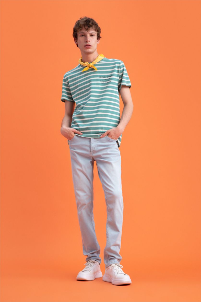 Man Ice Blue Carlo Skinny Fit Extra Slim Fit Normal Waist Jeans