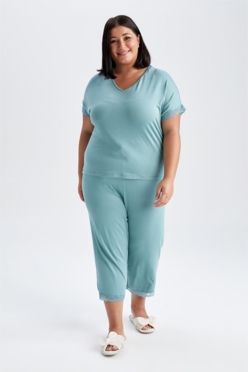 WOMAN Green 2 piece Plussize Fit Set