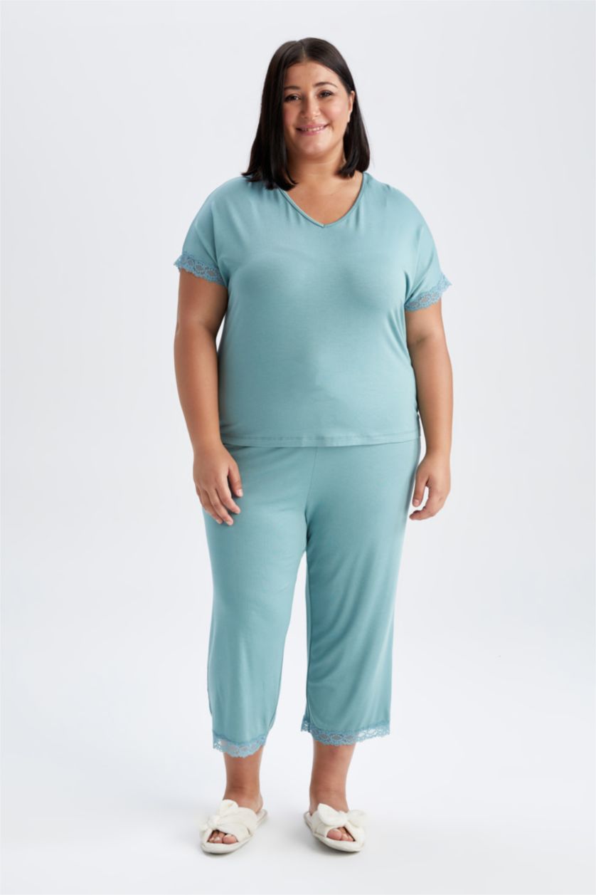 WOMAN Green 2 piece Plussize Fit Set