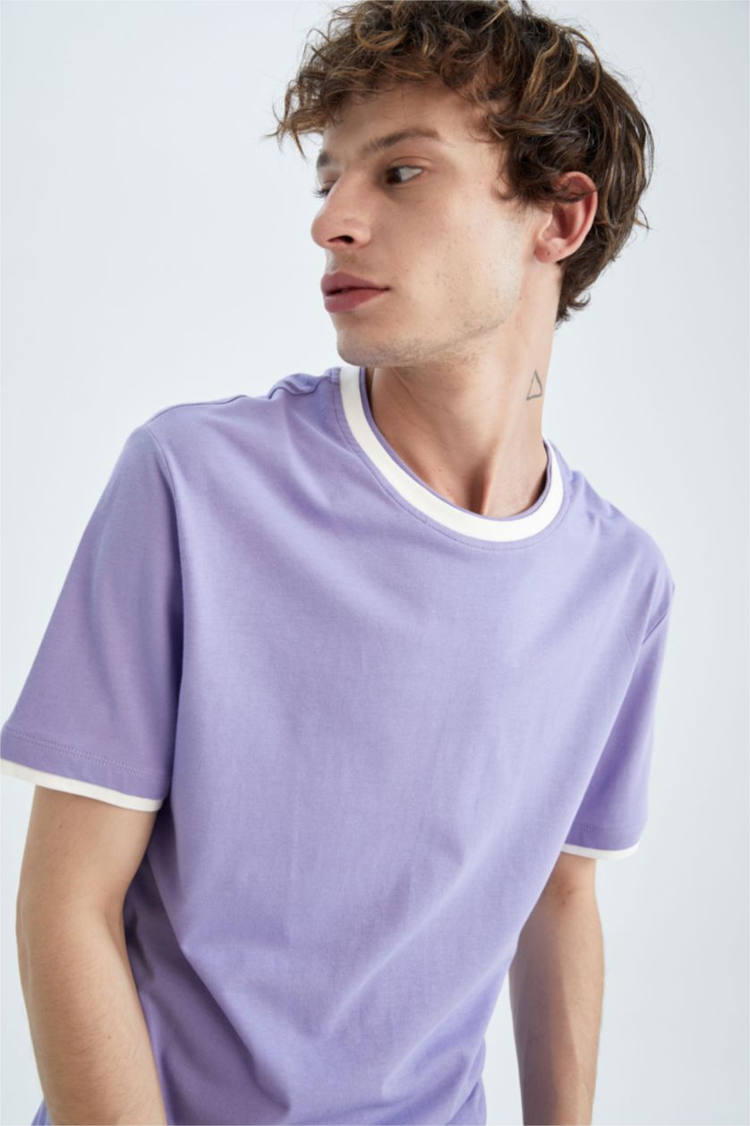 MAN Lilac Regular Fit Crew Neck Short Sleeve T-Shirt