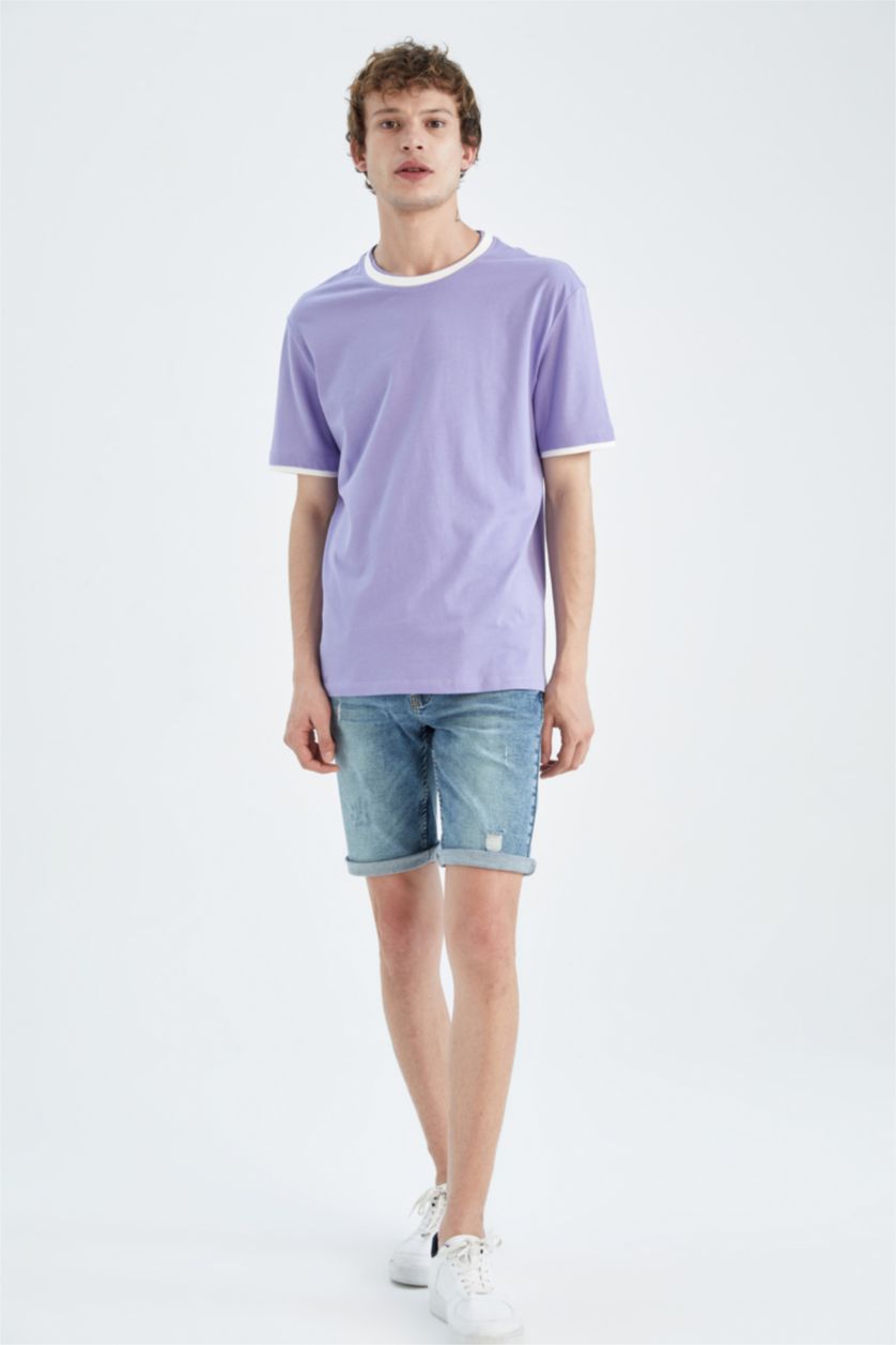 MAN Lilac Regular Fit Crew Neck Short Sleeve T-Shirt