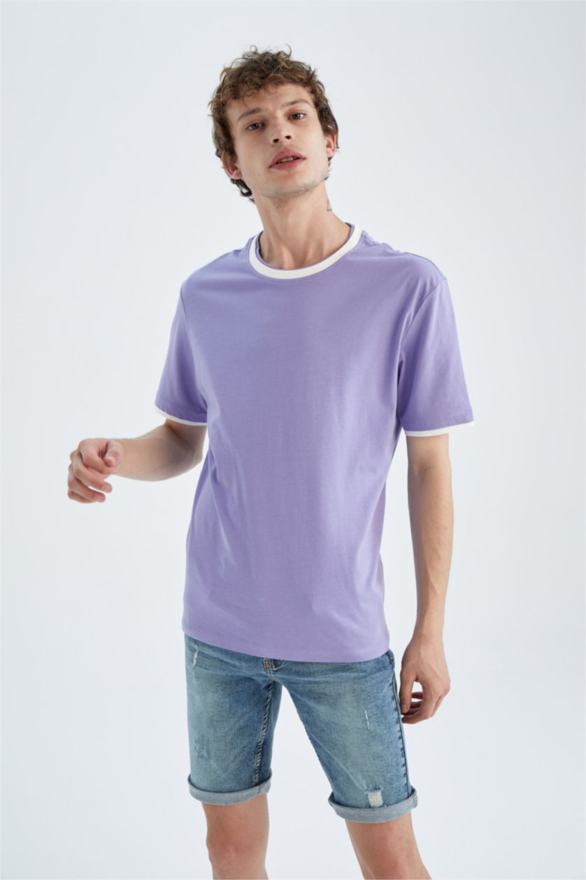 MAN Lilac Regular Fit Crew Neck Short Sleeve T-Shirt
