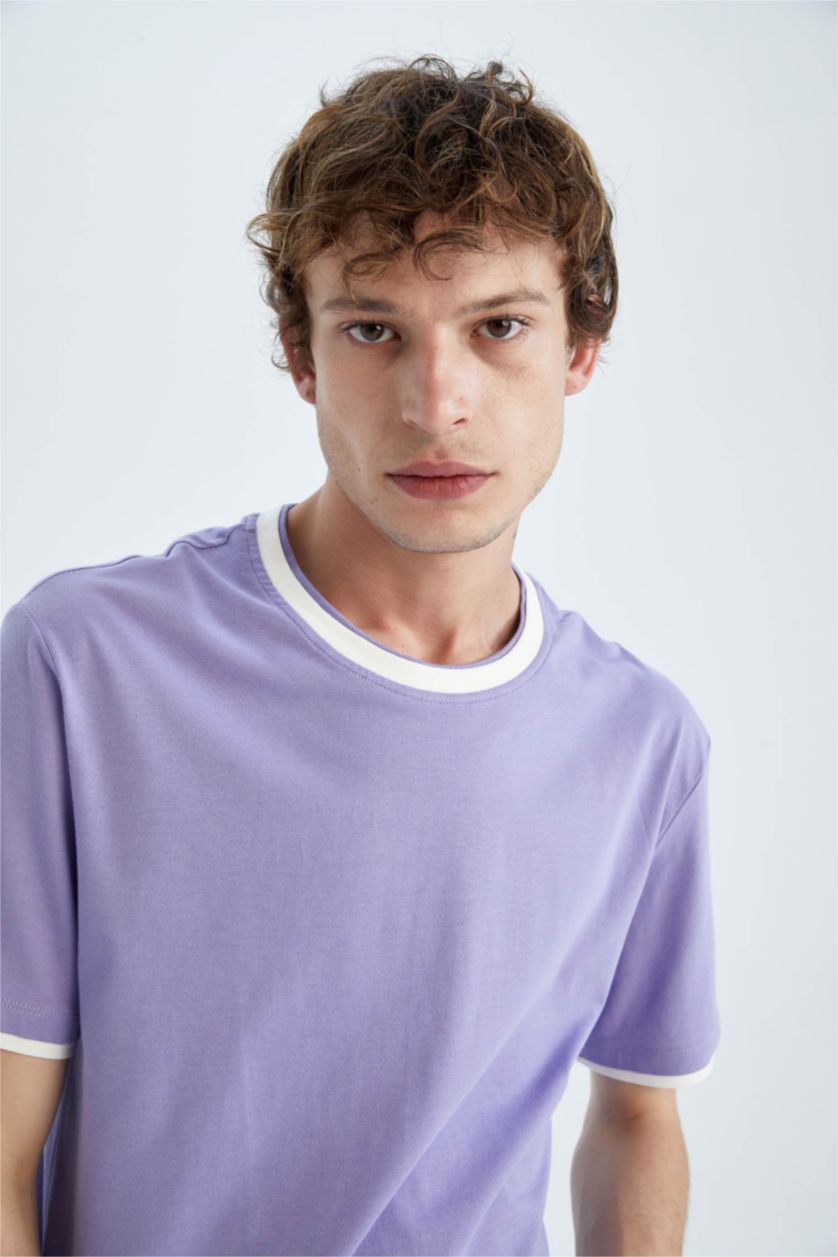 MAN Lilac Regular Fit Crew Neck Short Sleeve T-Shirt