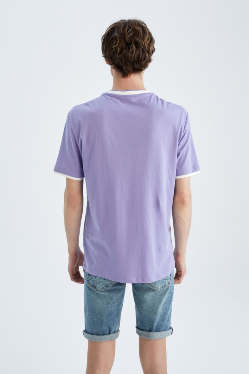 MAN Lilac Regular Fit Crew Neck Short Sleeve T-Shirt