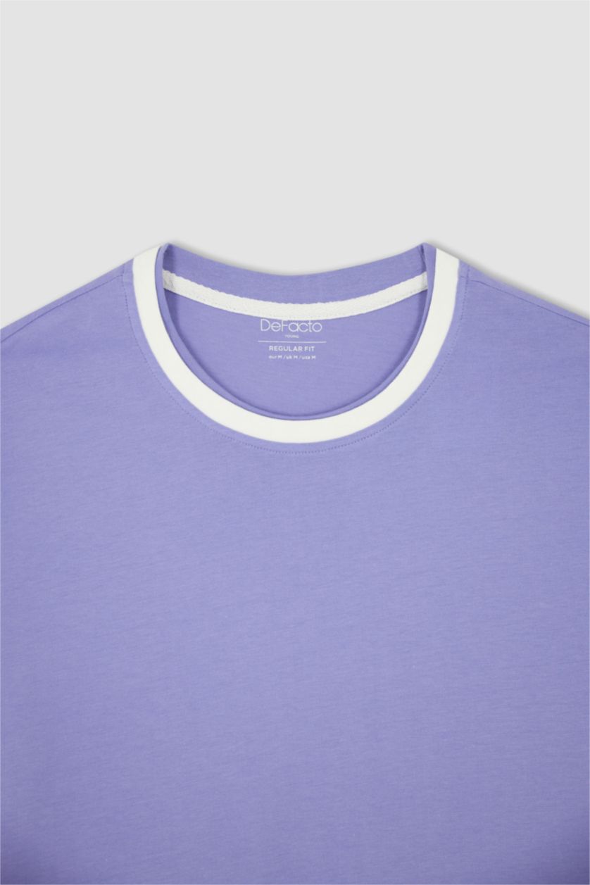 MAN Lilac Regular Fit Crew Neck Short Sleeve T-Shirt