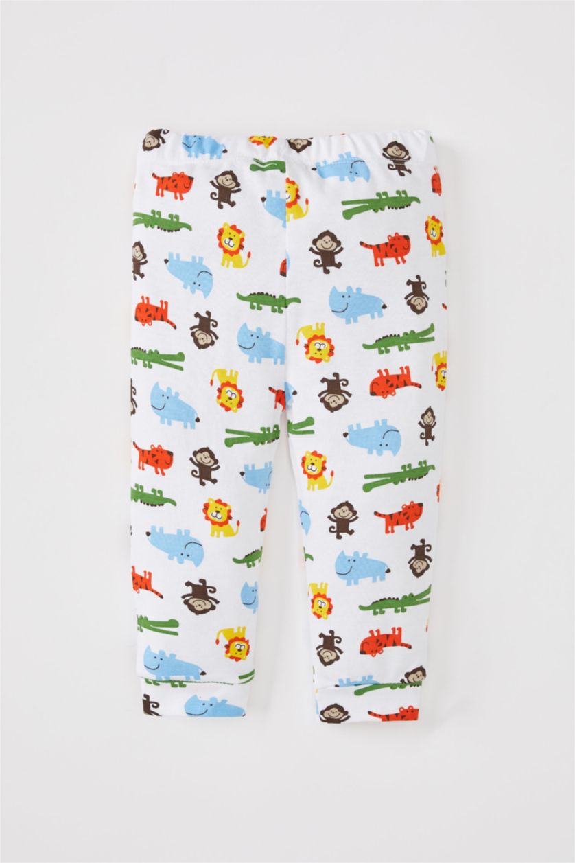 BABY BOY Indigo Baby Boy Animal Patterned Newborn Cotton 2 Piece Pajama Set