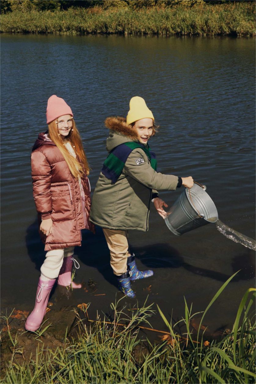 Дівчачий Рожевий Парка стандартного крою для дівчаток