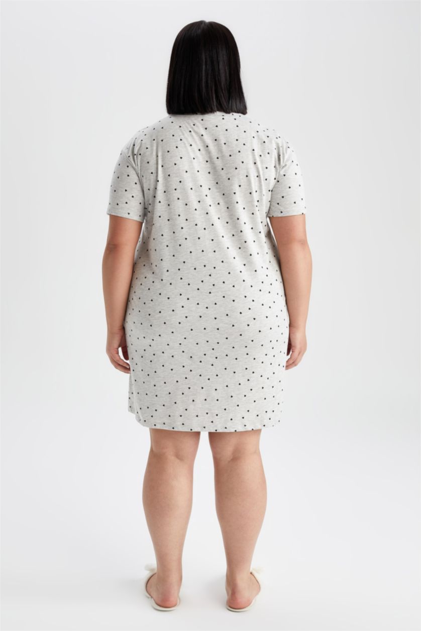 Woman Grey Melange Cotton Knitted Dress