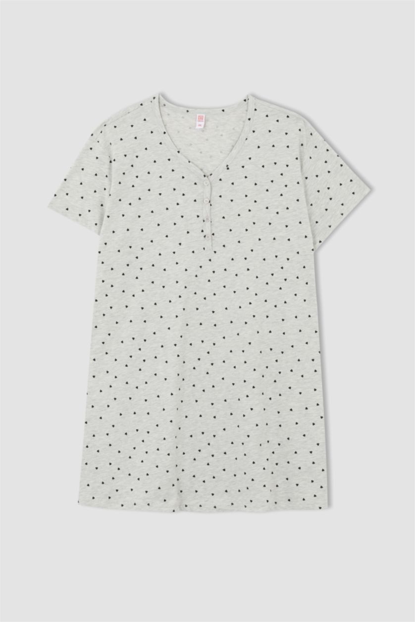 Woman Grey Melange Cotton Knitted Dress
