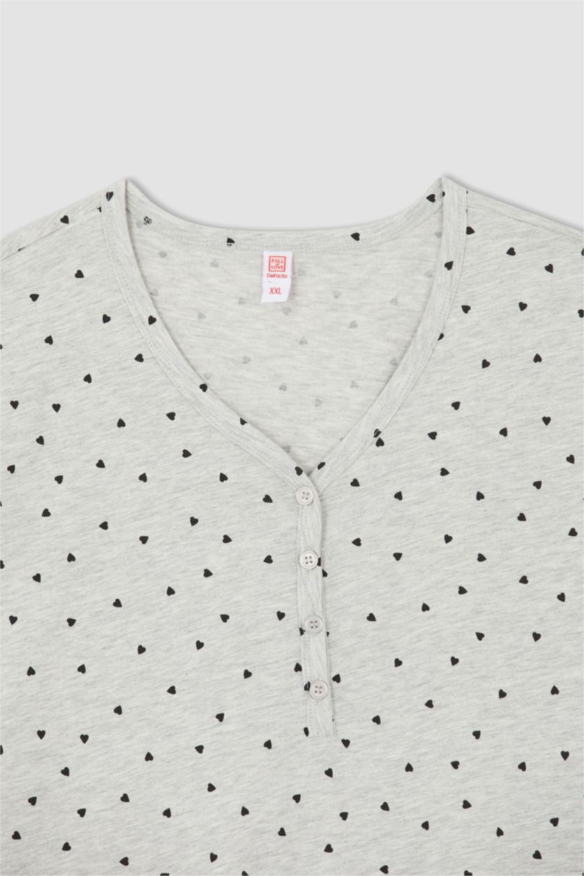 Woman Grey Melange Cotton Knitted Dress