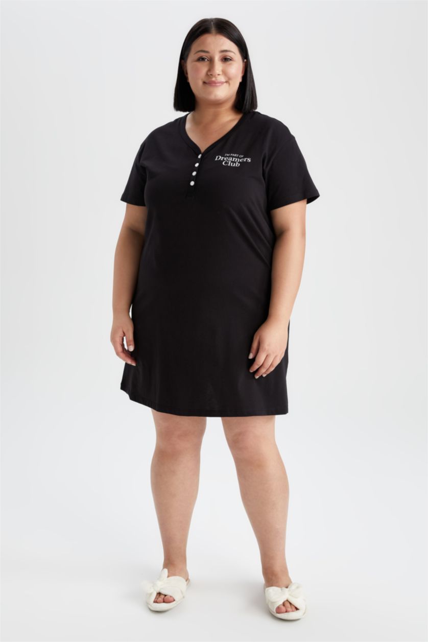 WOMAN Black Cotton Knitted Dress