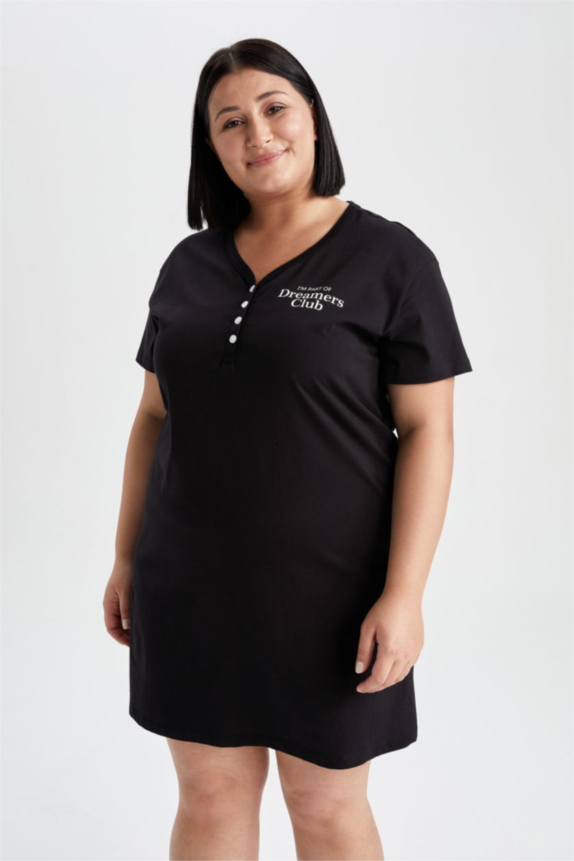 WOMAN Black Cotton Knitted Dress