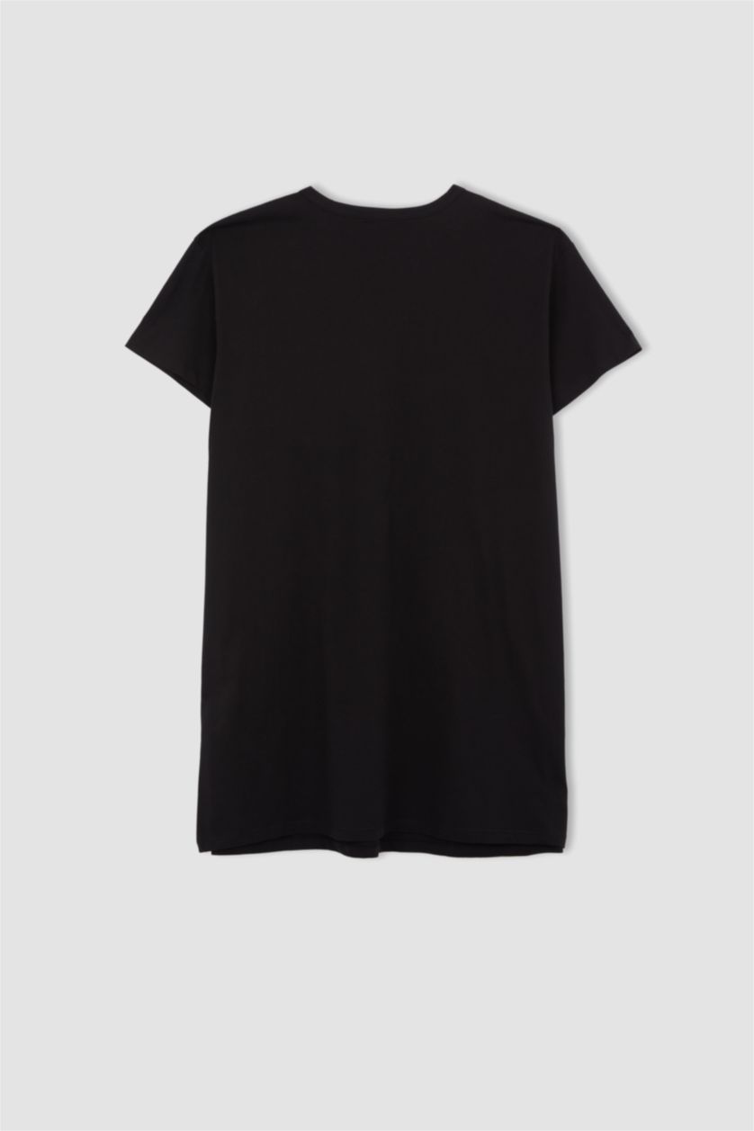 WOMAN Black Cotton Knitted Dress