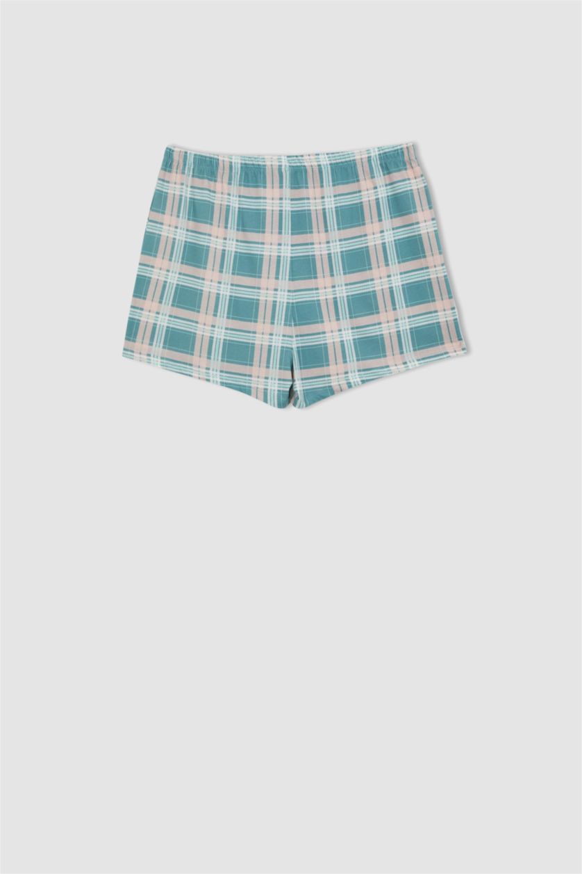 WOMAN Grey Melange 2 piece Plussize Fit Plaid Set