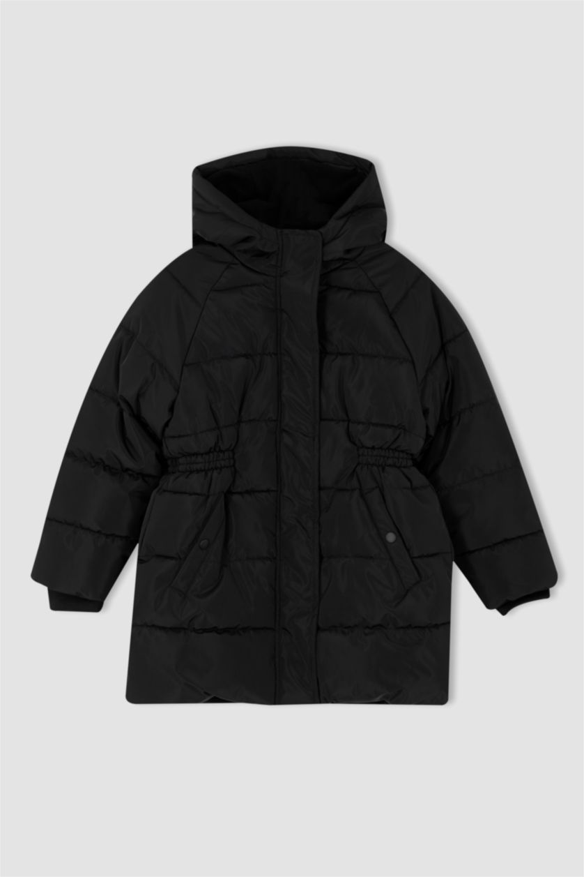 بناتي أسود جاكيت بامب بناتي بكابيشون