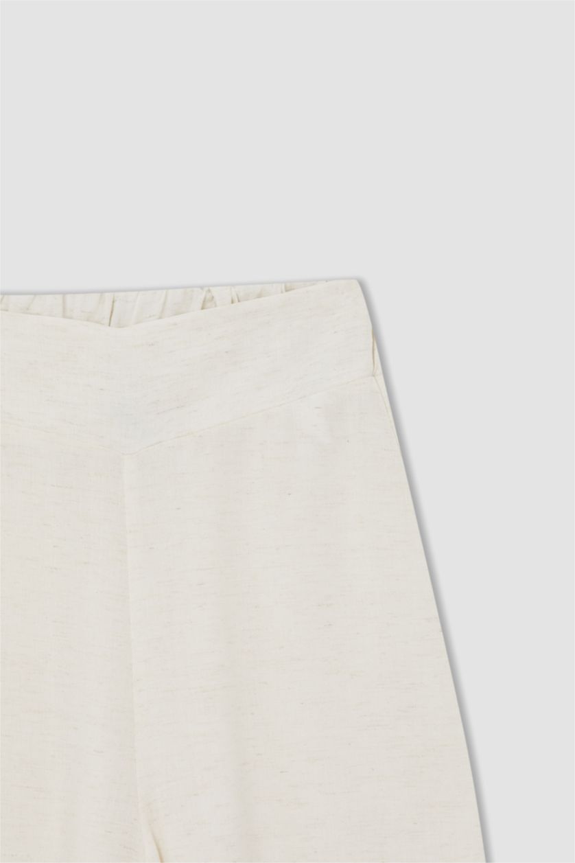 WOMAN Beige High Waist Wide Leg Trousers
